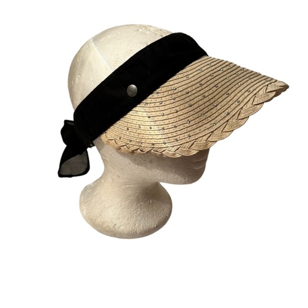 Maggie Lane Adjustable Hat Visor Sequins with Black Bow